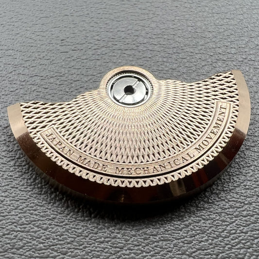Poids de rotor oscillant à motif diamant dense en or rose pour NH34, NH35, NH36, NH38 