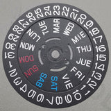 Black Date Disk Wheel English Font for NH36 Movement Date@3 Crown 3/3.8 Position