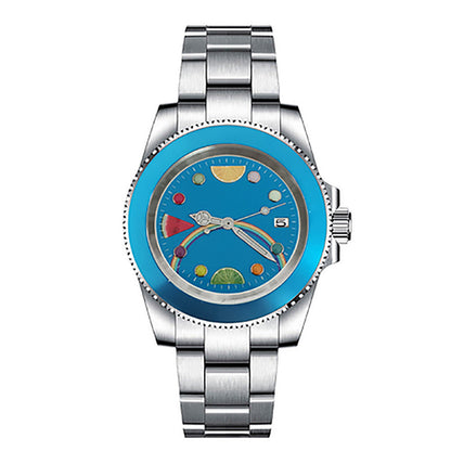 Boîtier de montre lumineux en acier inoxydable 40 mm, verre saphir, bracelet et mouvement NH35 