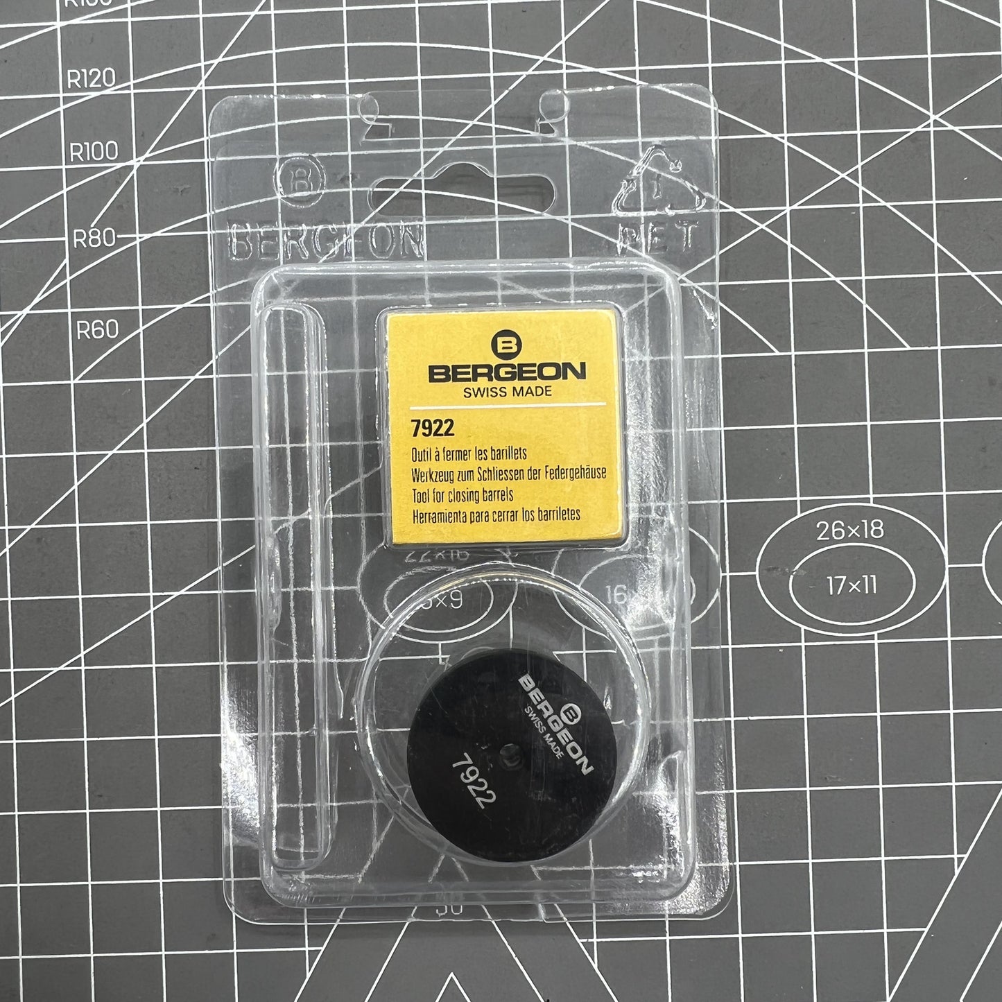 Bergeon Swiss Federhaus Werkzeugsatz 7922 zum Schließen der Hauptfederabdeckung