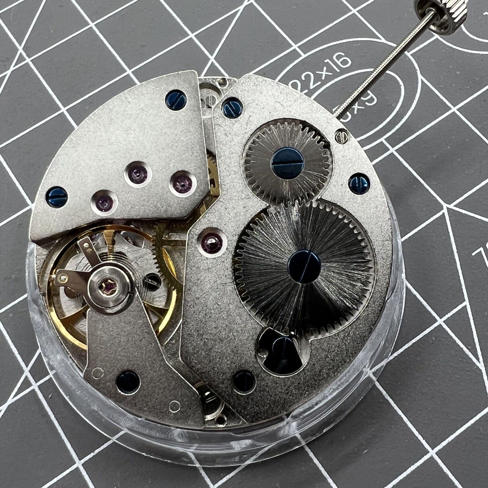 Mechanical watch movement ETA 6498-1 with small seconds at 6 o'clock by ETA for precise timekeeping performance.