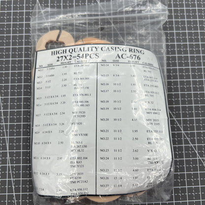 Ensemble de 54 pièces 27 tailles de ligne, entretoise de boîtier de mouvement, support de bague de boîtier #AC-676