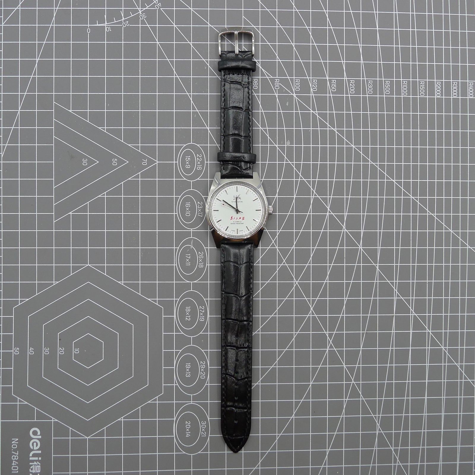 Shanghai Factory 37mm 7120 men's manual mechanical watch with shock-resistant design for durability.