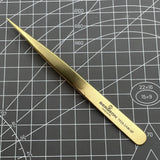 Swiss Made Bergeon 7029-2AM-GF Gold Tweezers Plated Antimagnetic Brass