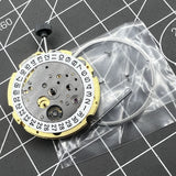 Golden Miyota Citizen 8200/8215 Mechanical Movement Double Calendar Date At 3