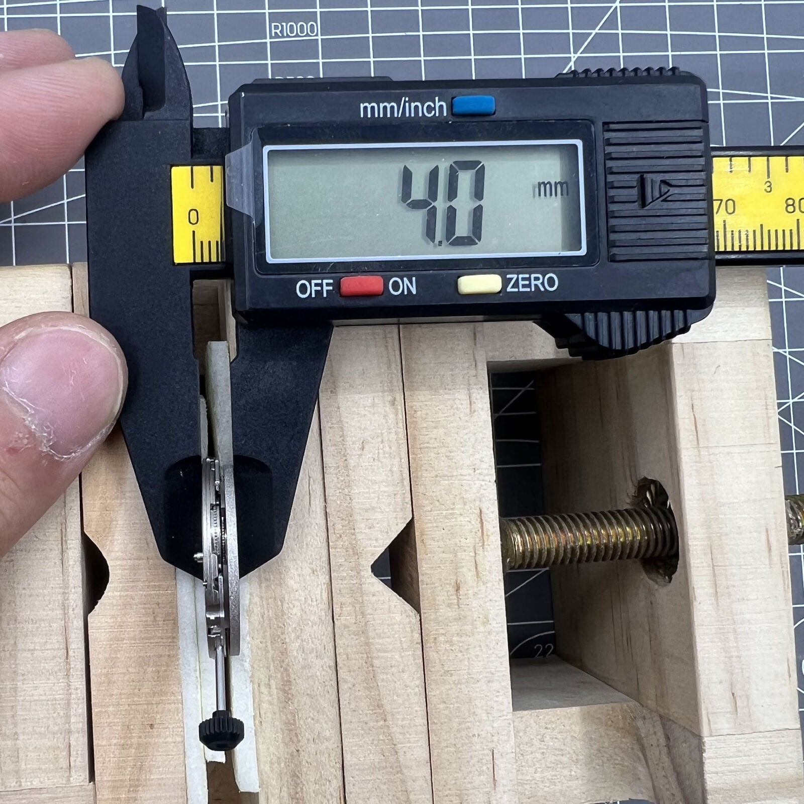 Miyota/Citizen 9019 automatic watch movement with dual date windows at 3 and 6, Japan made.