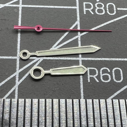 Aiguilles de montre luminescentes vertes argentées de 12,5 mm pour mouvement à quartz Ronda 515