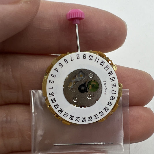 Miyota 9U13 quartz watch movement with date at 6, precision Japanese craftsmanship.