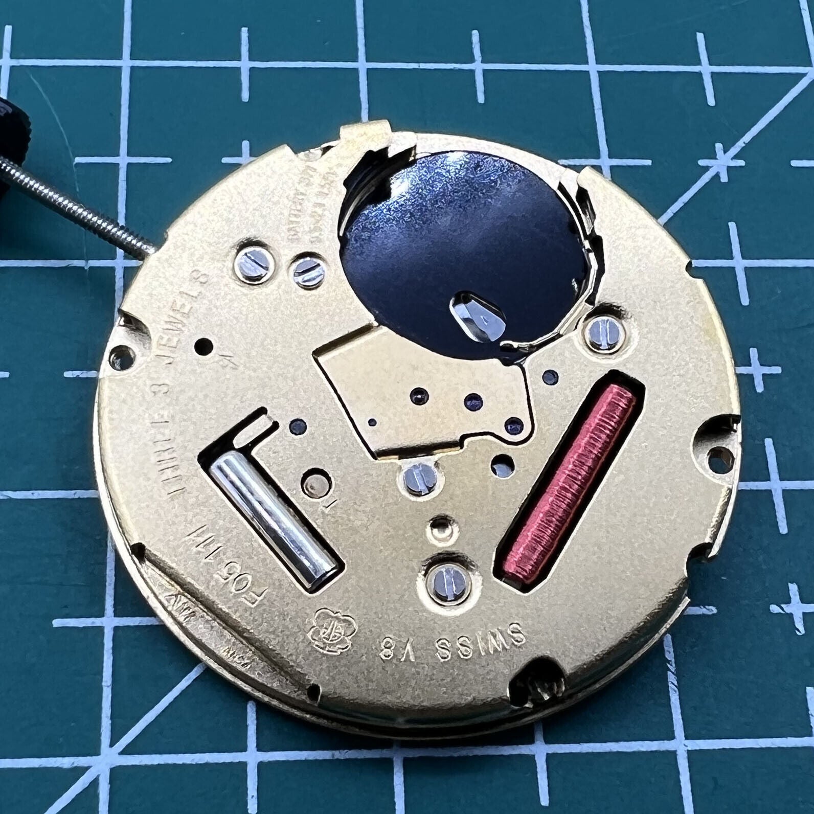 ETA F05.111 Swiss quartz watch movement with date, 3 hands, ideal for precision watch accessories.
