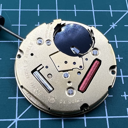 ETA F05.111 Swiss quartz watch movement with date, 3 hands, ideal for precision watch accessories.