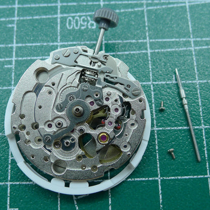 Japan Miyota 82S0 silver plated hollow automatic watch movement showcasing mechanical precision and craftsmanship.