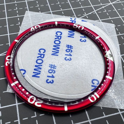 39mm/32,2mm Uhr Lünette Einsatz Weiß Schrift Kreisbogen Abschrägung Aluminium