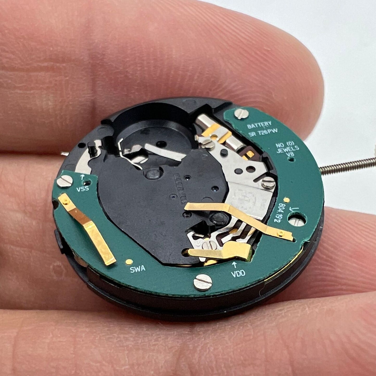 Swiss Made ETA804.192 quartz watch part with single calendar at 3 o'clock by ETA for accurate timekeeping.