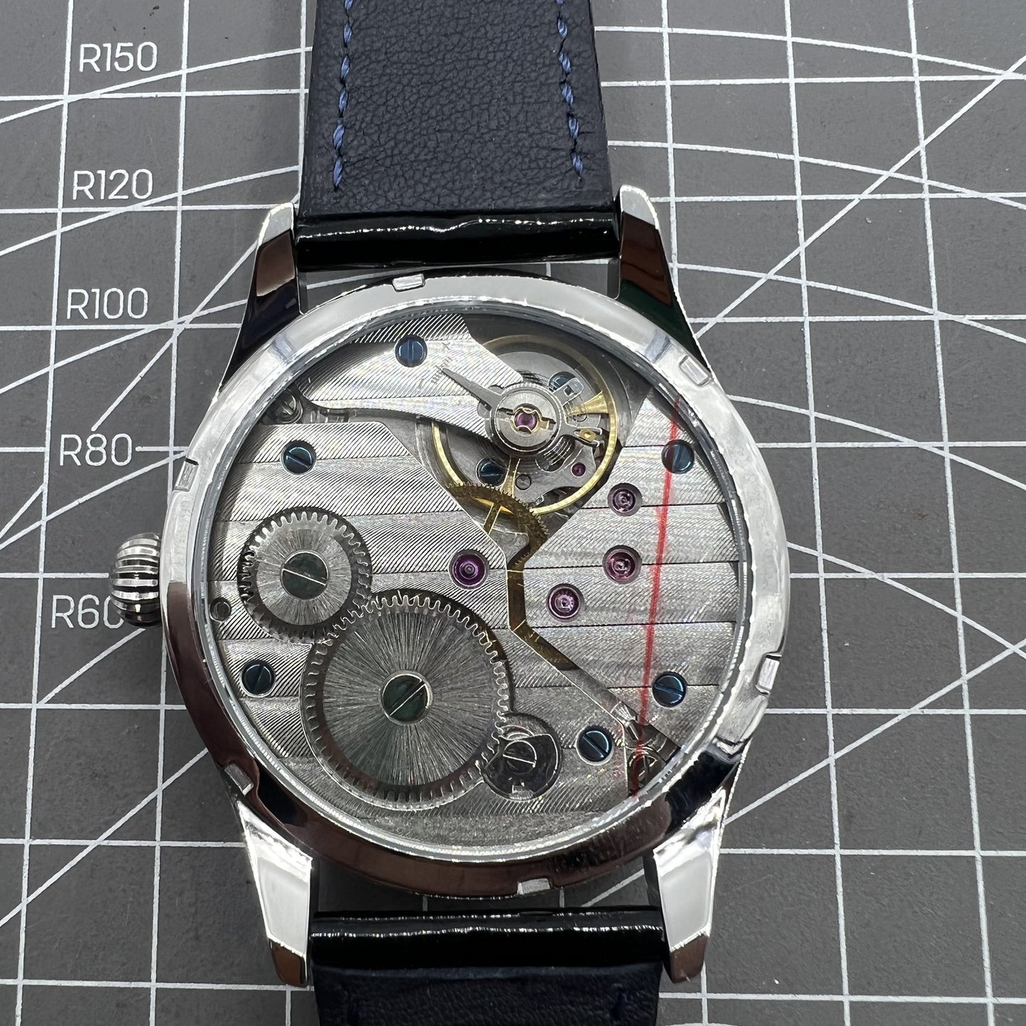 42mm Herrenuhr Mechanisches Uhrwerk Seagull ST3600 Weißes Zifferblatt Handaufzug