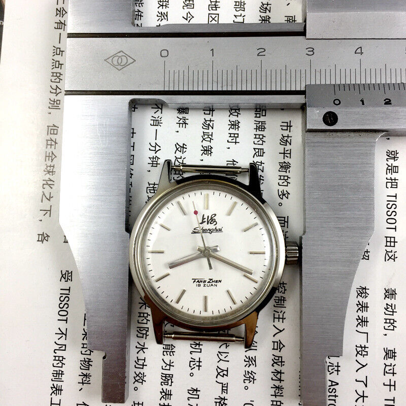 Silber 32mm Shanghai Fabrik Manuelle Mechanische Uhr 19 Juden Stoßfest
