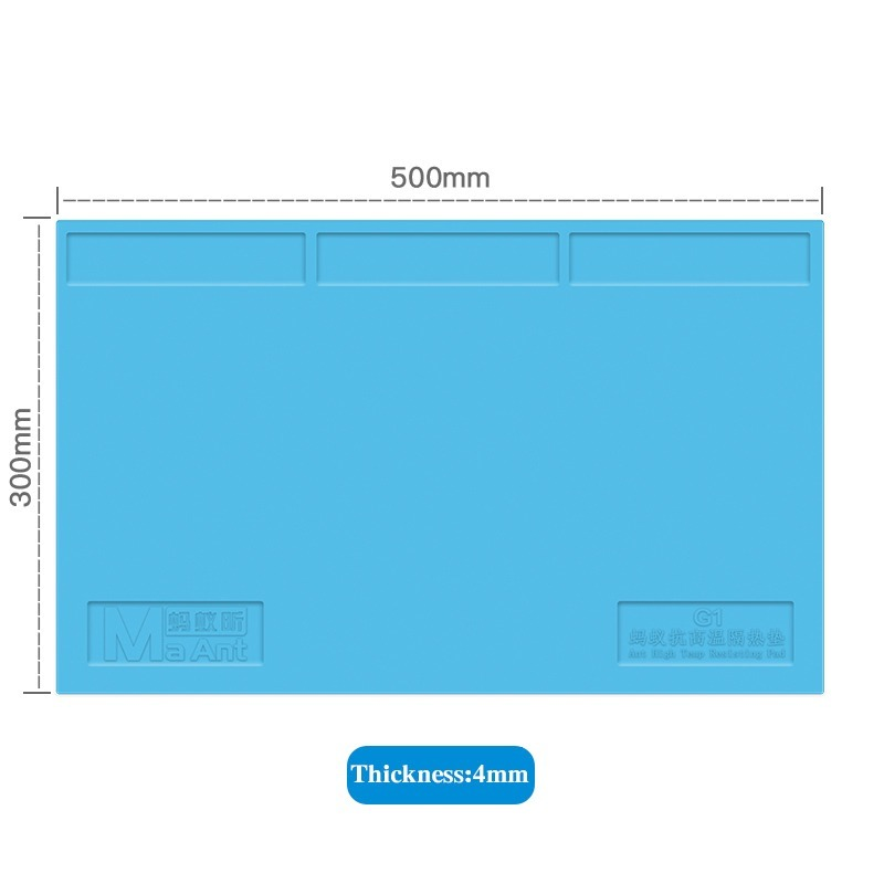 Tapis isolant en silicone résistant à la chaleur 300 x 500 mm pour réparation de montres, outil de soudage 