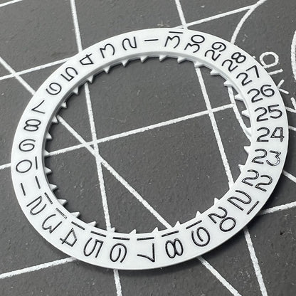 Disque de date blanc, roue de police numérique vintage, roue de date pour mouvement Miyota 8215 