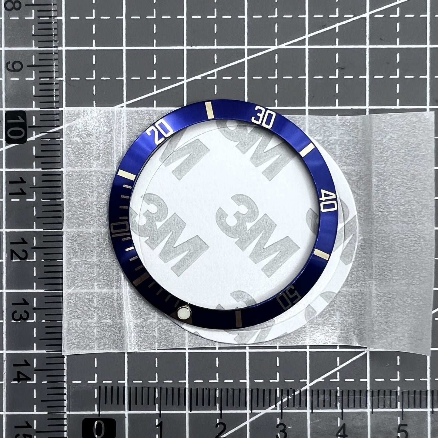 Aluminium Uhr Lünette 37.5mm Schwarz Grün Leuchtend Goldene Beschriftung SUB