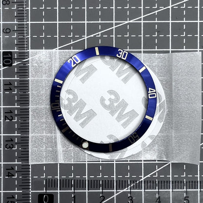 Aluminium Uhr Lünette 37.5mm Schwarz Grün Leuchtend Goldene Beschriftung SUB