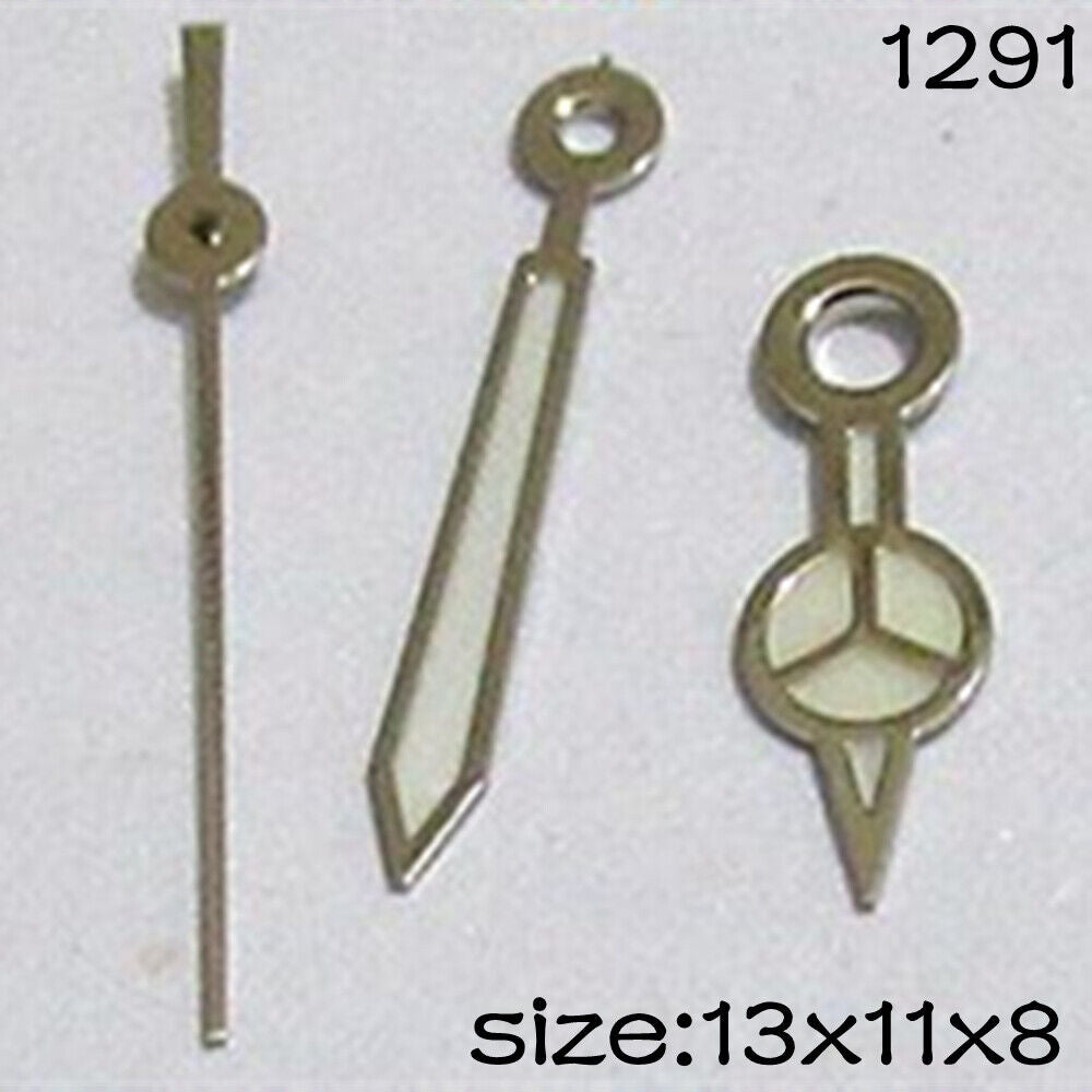 Luminous watch hands set, compatible with Miyota 2035, sizes 13mm/11mm/8mm for precise timing.