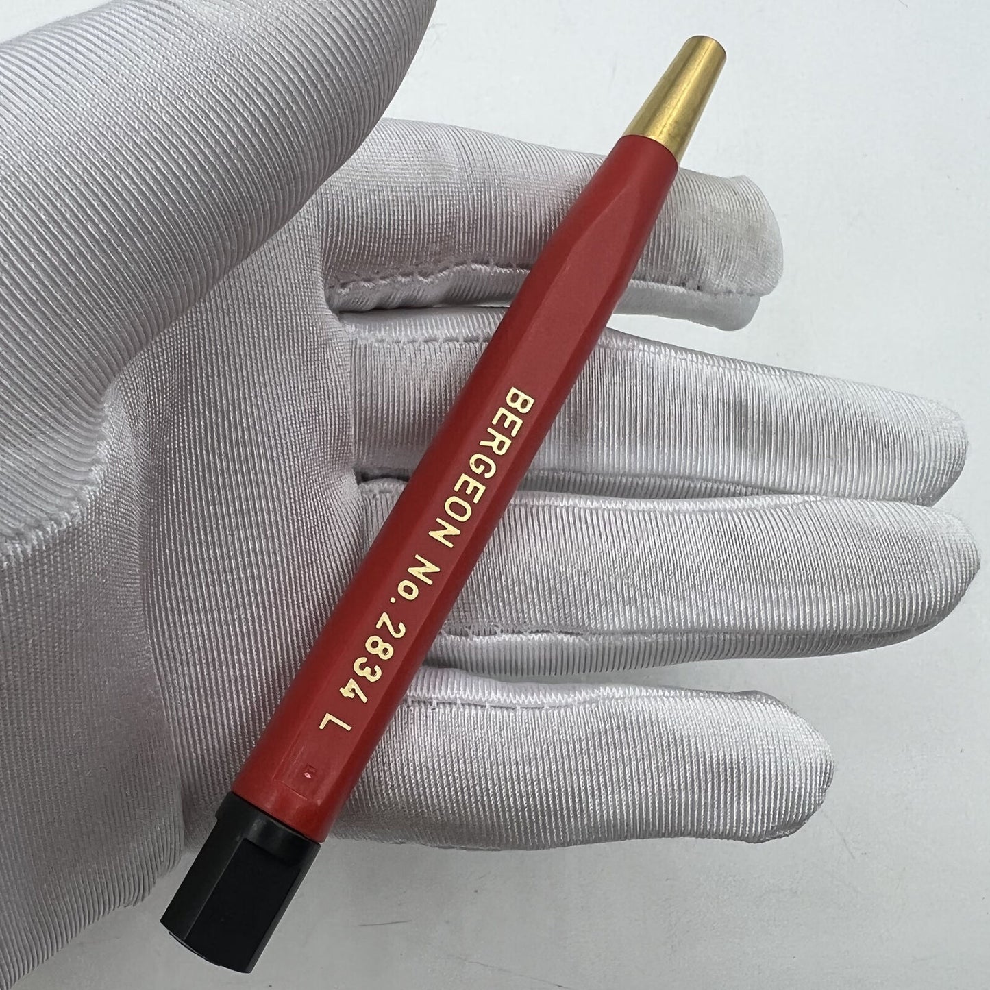 Bergeon 2834-L brass scratch brush for Swiss watch repair, 10mm precision tool for delicate cleaning.