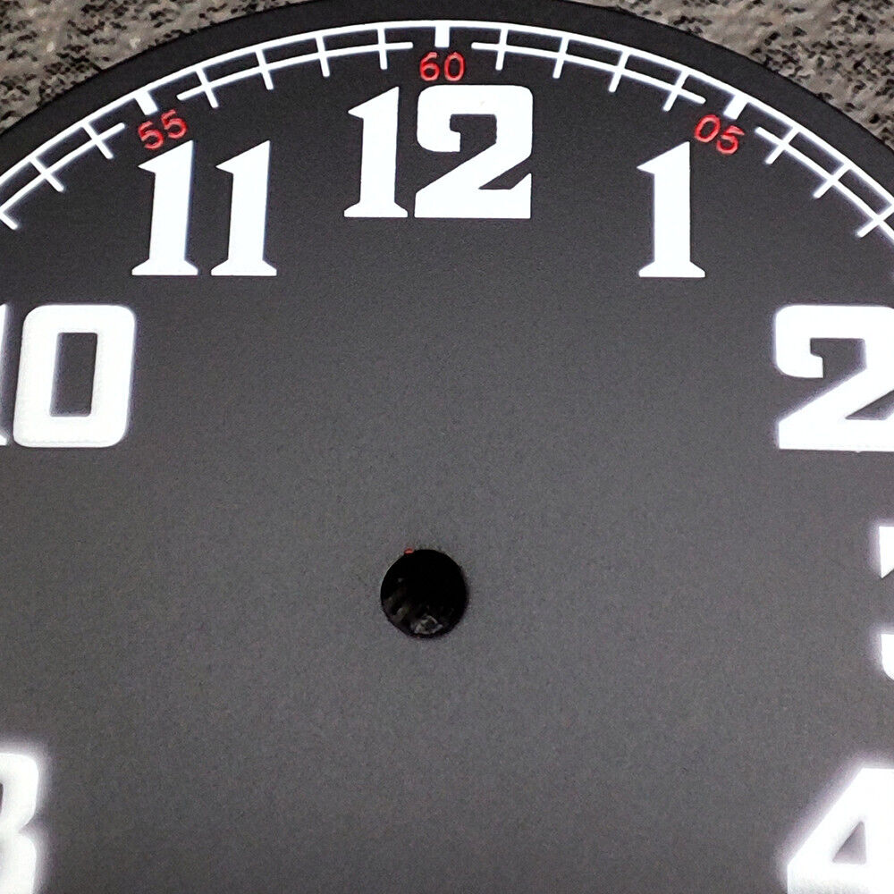 Green lume black pilot numeral watch dial, 33.8mm waterproof, NH35 compatible, precision.