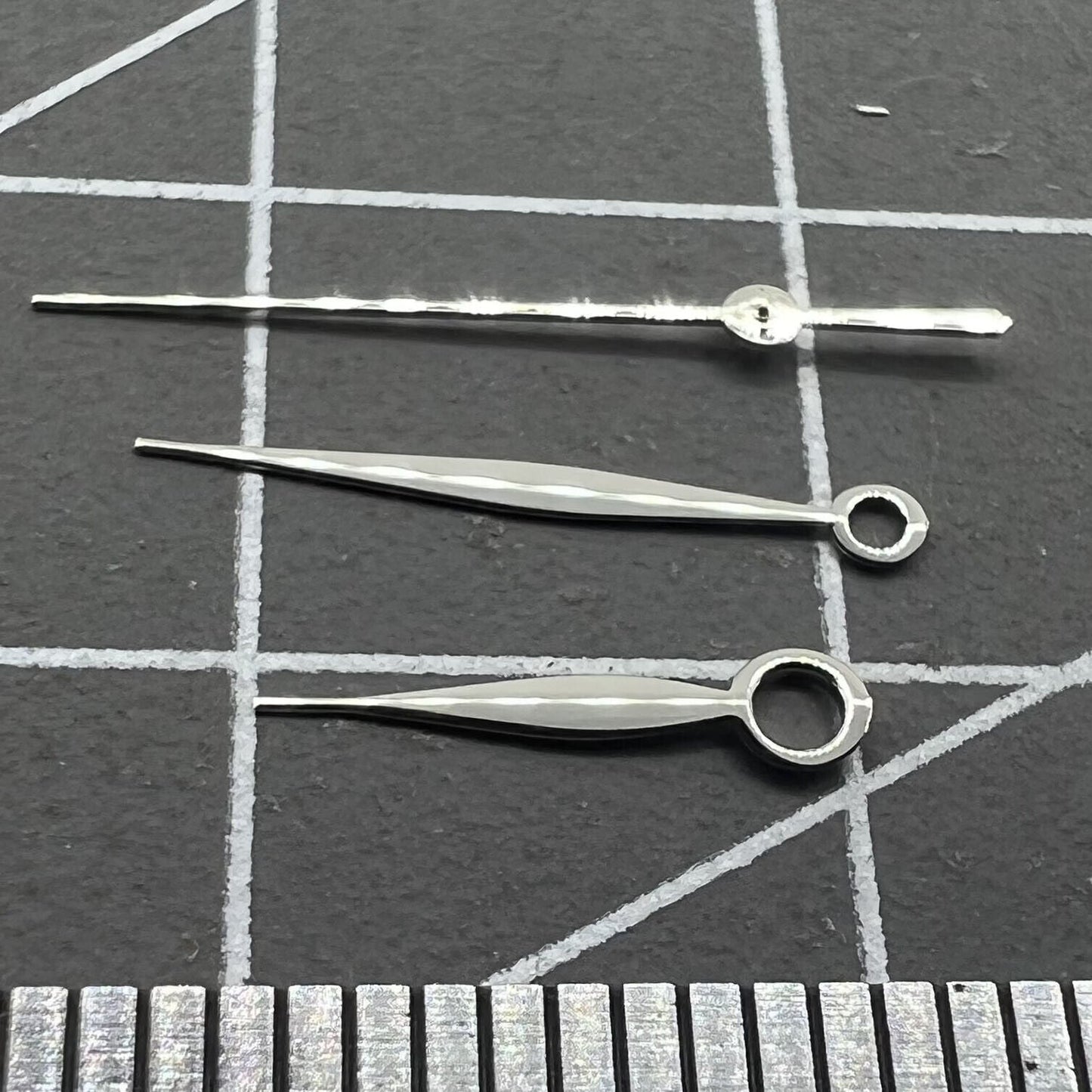 Silberne Stunden-, Minuten- und Sekundenzeiger f�r Miyota 9015 Uhrwerk, 2 St�ck, pr�zise Uhrenteile