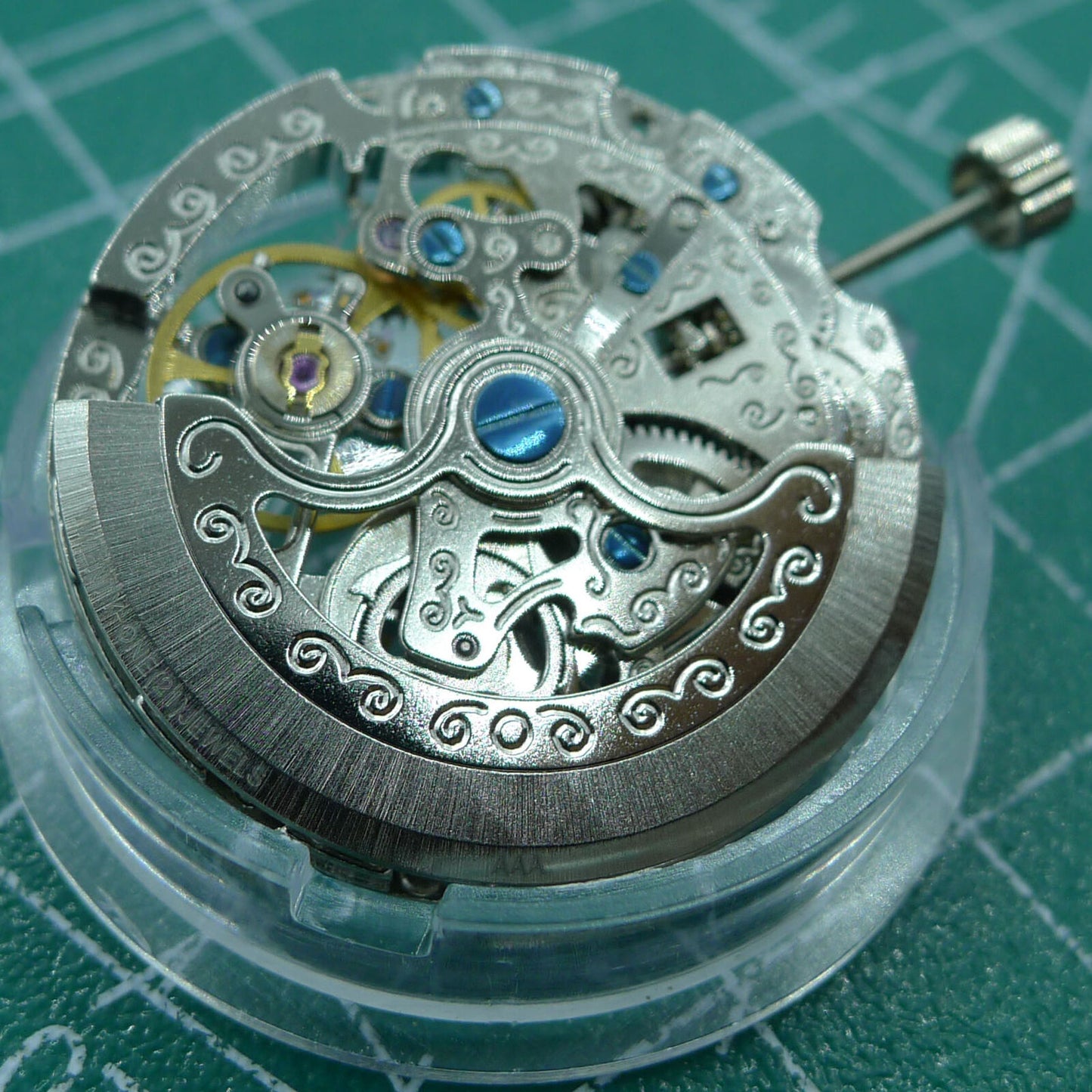 TY2807 Skeleton automatic watch movement by T16, designed for precise mechanical watch repair and upgrade.
