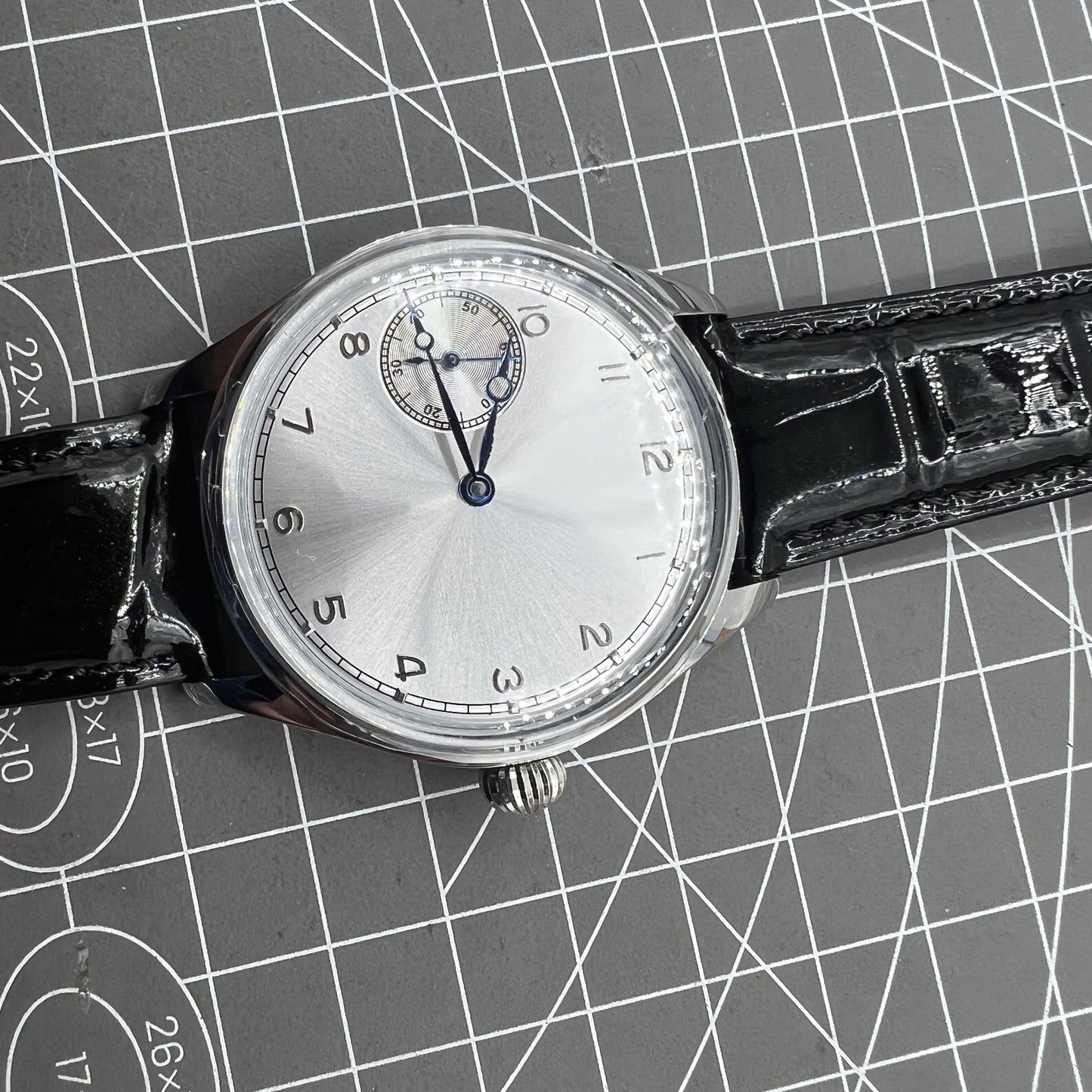 42mm Herrenuhr Mechanisches Uhrwerk Seagull ST3600 Weißes Zifferblatt Handaufzug