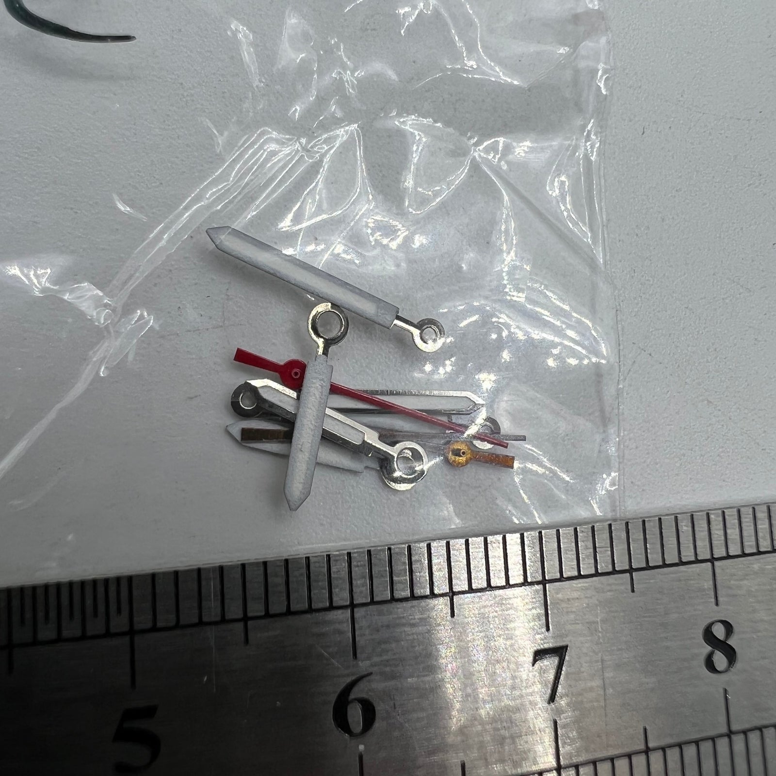 Luminous watch hands compatible with Miyota 2035 quartz, enhancing low-light readability for precise timekeeping.