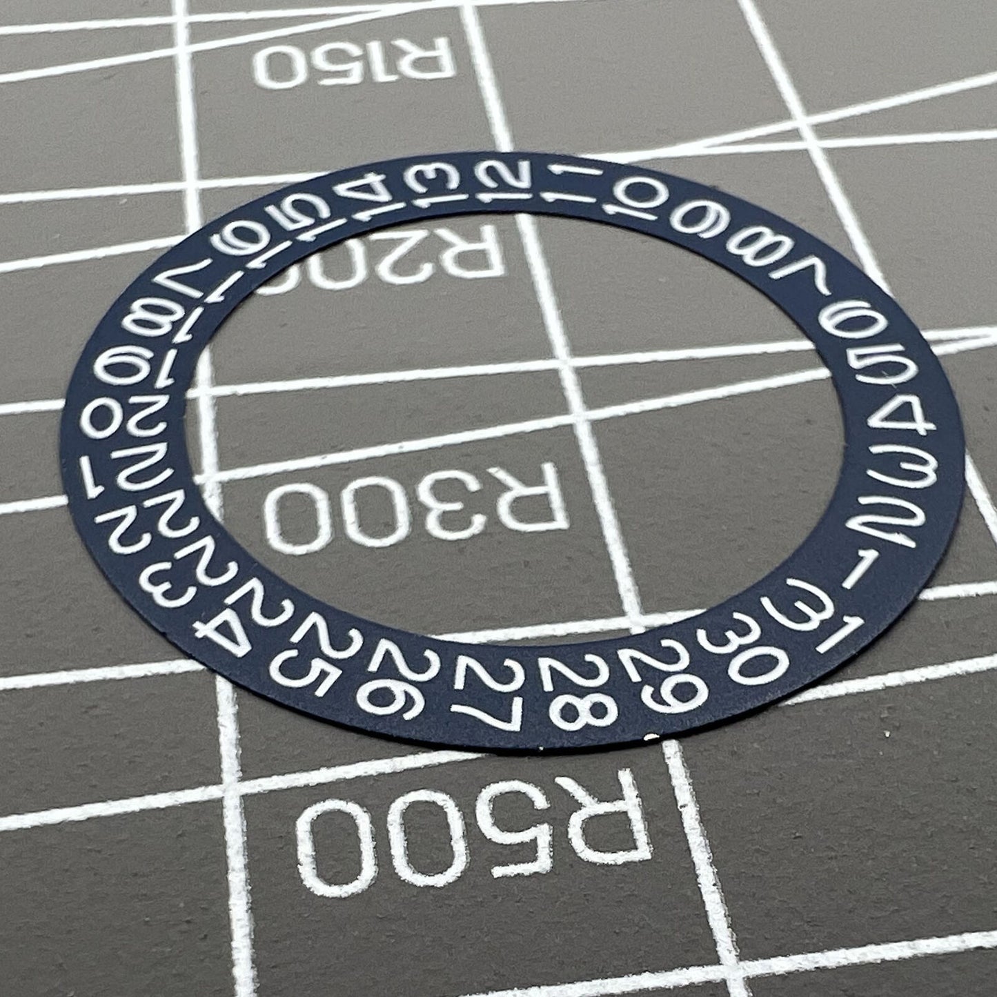 Denim Blue Background White Font Date Disk Wheel Overlay for Miyota NH35 NH36