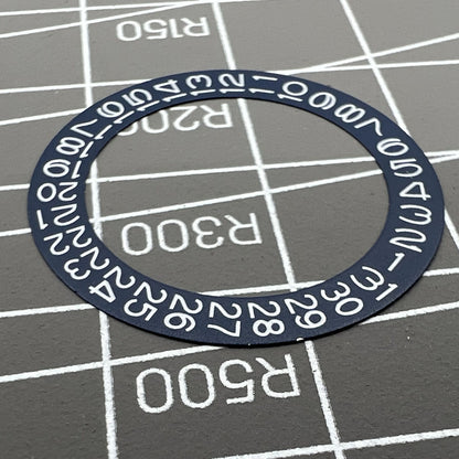 Denim Blue Background White Font Date Disk Wheel Overlay for Miyota NH35 NH36