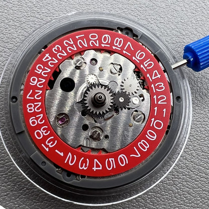 Automatik Uhrwerk Seiko NH34 GMT Mechanisch mit Sekundenstopp und rotem Rad