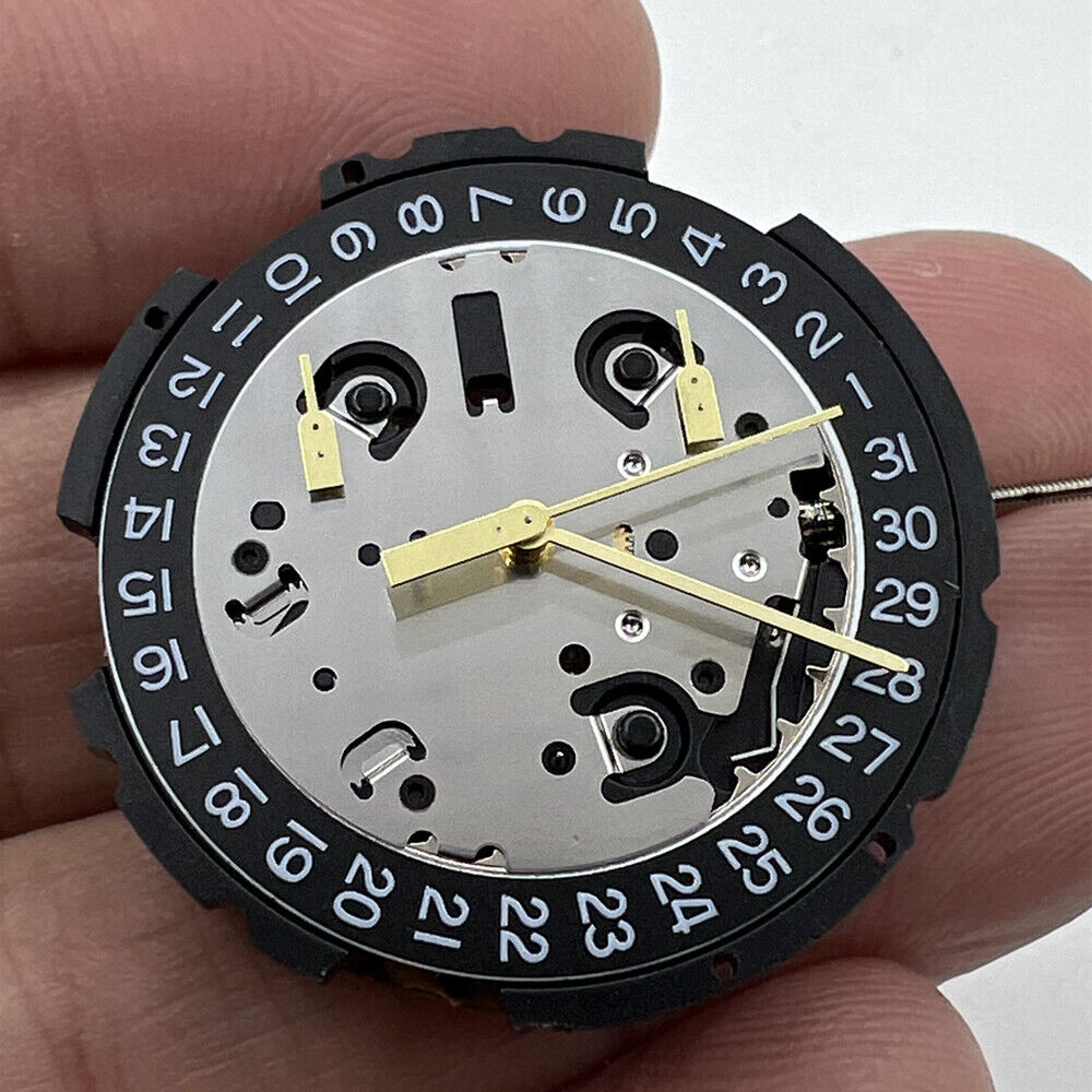 ETA G10.212 Swiss quartz movement with 3 hands and date at 4 on watch accessory.