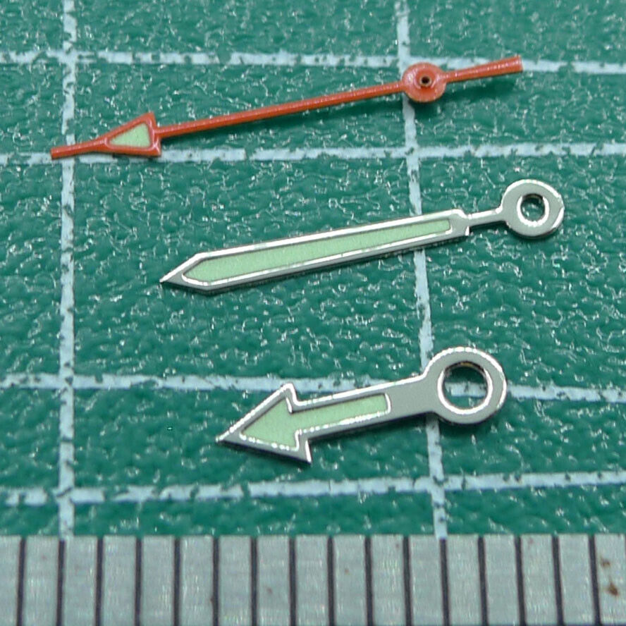 Wholesale Arrow Shape Green Luminous Watch Hands, bright glow for Miyota 2035 repair