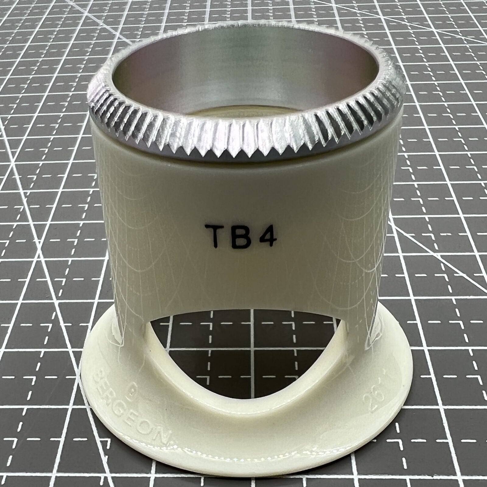 Swiss Bergeon 2611-TB-4 2.5x magnification loupe for precise watch accessory inspection and repair.