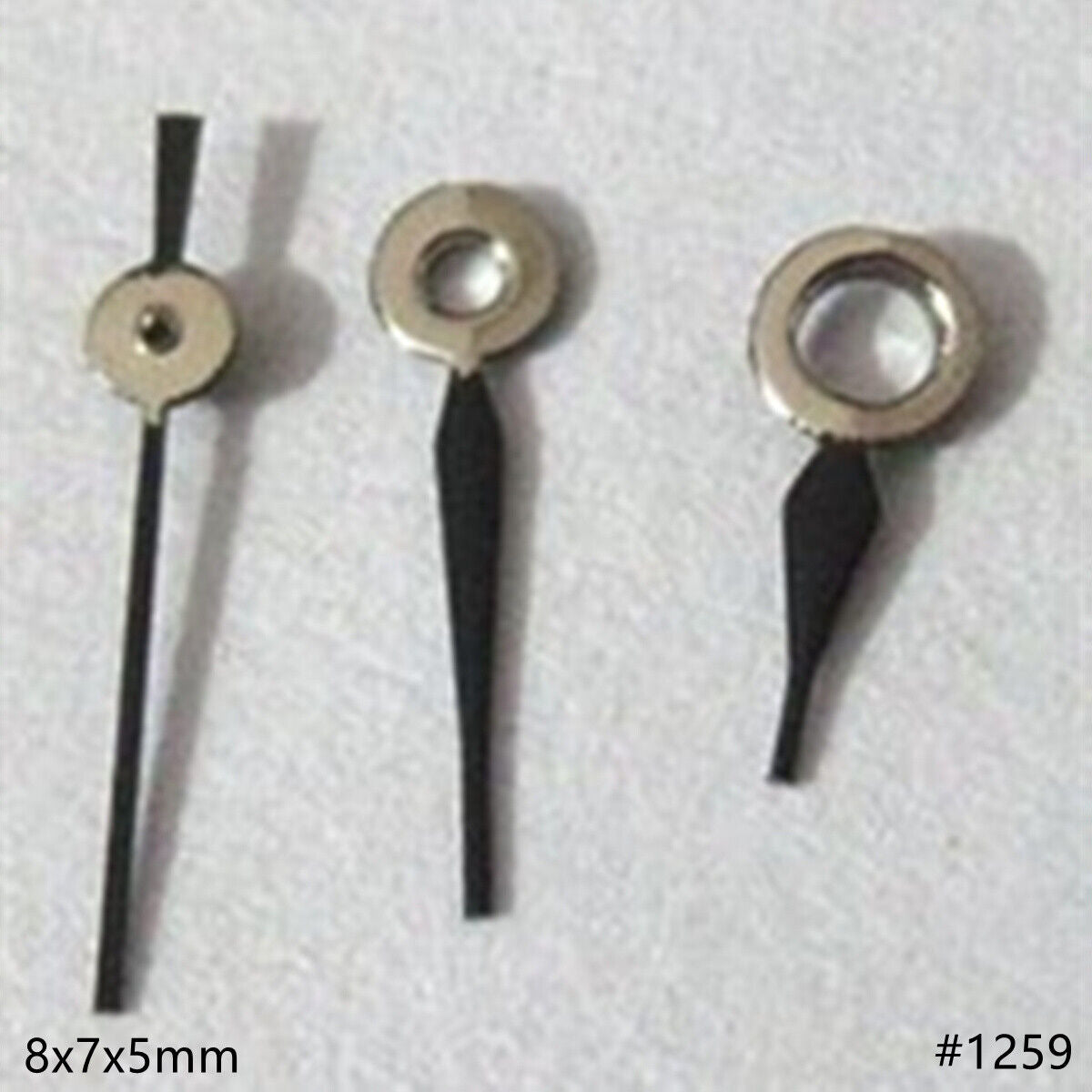 8mm black painted watch hands set for Miyota 2035, 2115, 2105, 2305 movements.