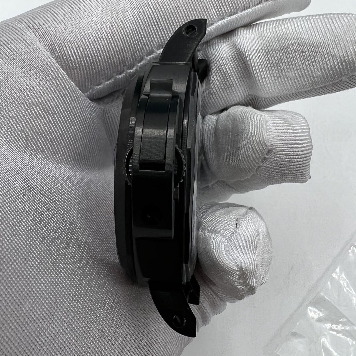 44mm black sapphire glass watch case by 316L steel, fits Seagull ST3600/ST3621 & ETA6497/6498 movements.