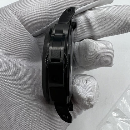 44mm black sapphire glass watch case by 316L steel, fits Seagull ST3600/ST3621 & ETA6497/6498 movements.