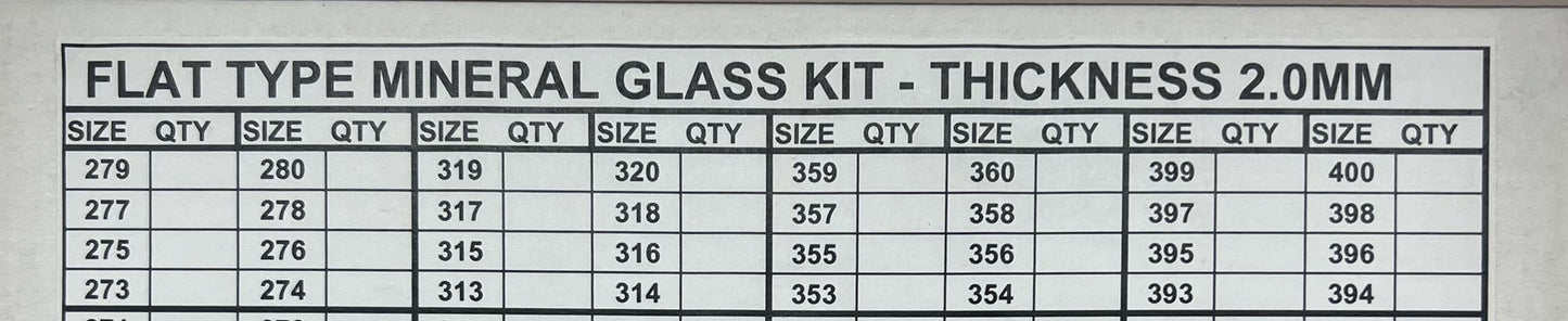 2.0mm Thick 32pcs Flat 27.3-40.0mm Round Watch Glass Mineral Crystal Replacement