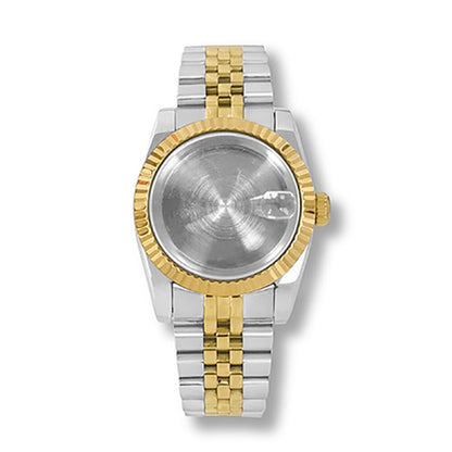 36mm stainless steel watch case, compatible with NH35/NH36 movement, includes durable strap.