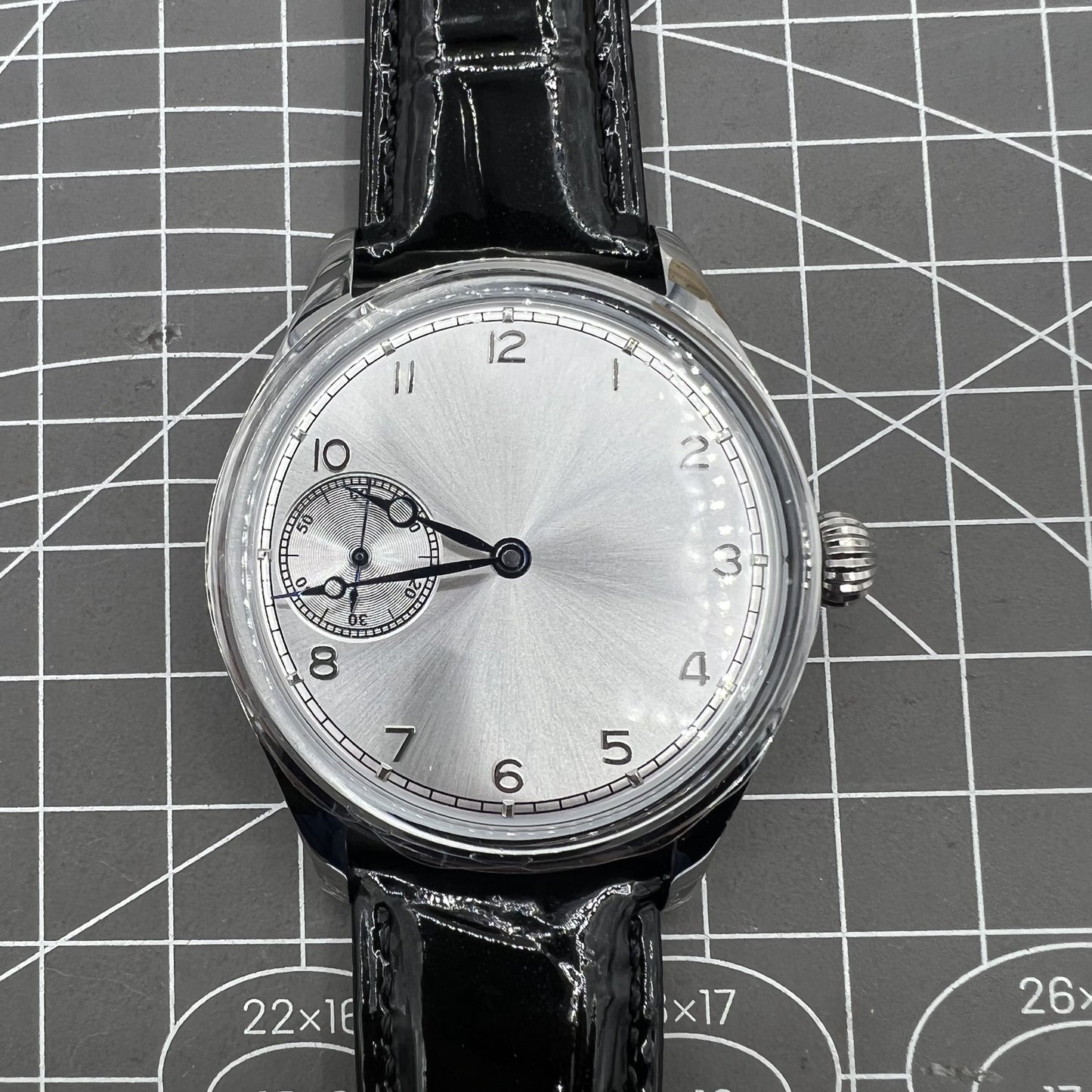 42mm Herrenuhr Mechanisches Uhrwerk Seagull ST3600 Weißes Zifferblatt Handaufzug