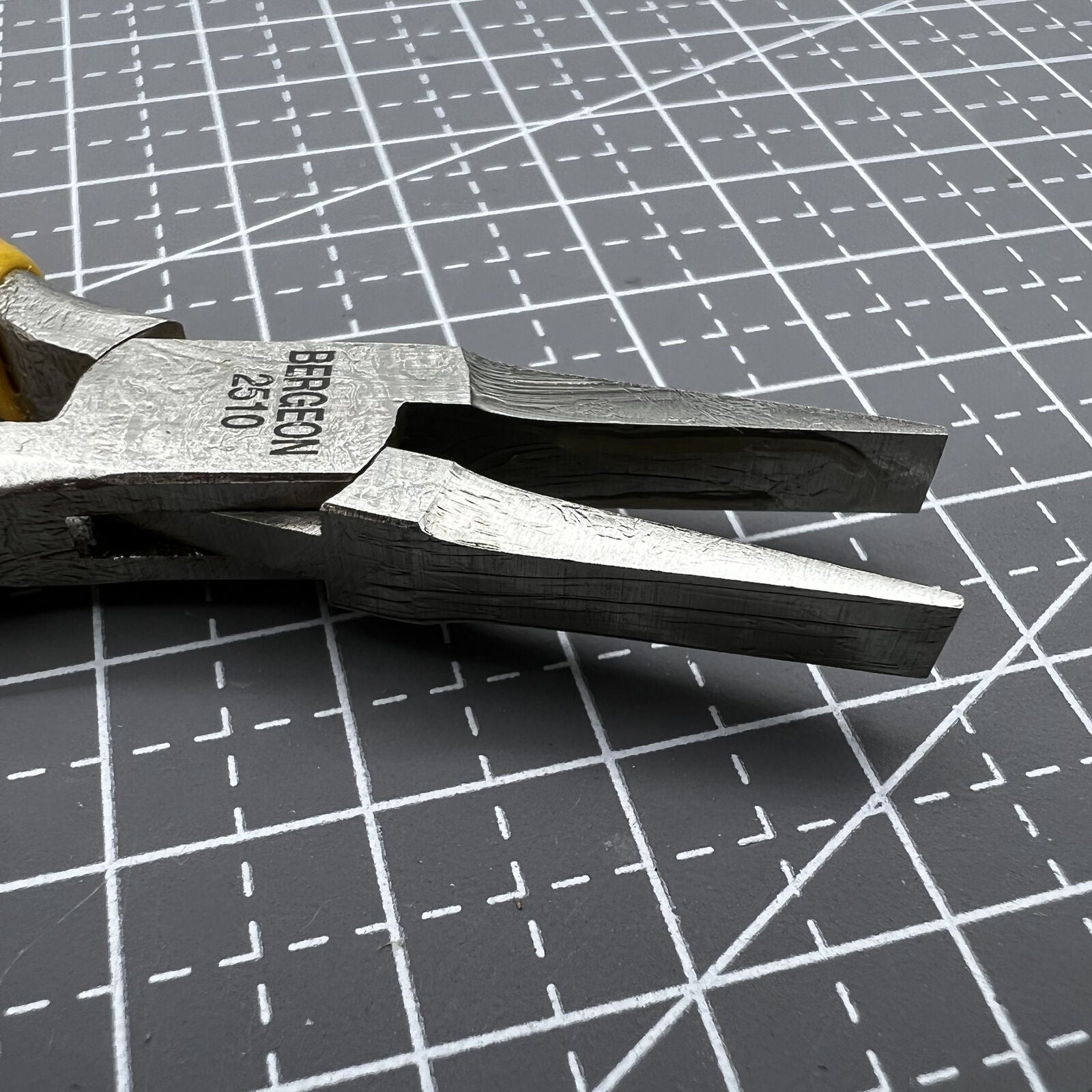 Swiss Bergeon 2510 flat nose pliers with smooth jaws for precise watch accessory adjustments and repairs