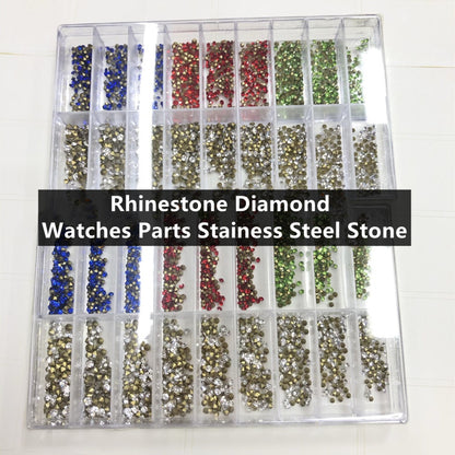 Assort Size Rhinestone Diamond Watches Parts Stainess Steel Stone Watch Repair