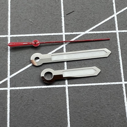 13 mm silberner Rand, Uhrzeiger, roter Sekundenzeiger, grüne Leuchtmasse für NH35 NH36 7S26 7S36