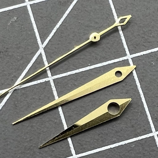Golden watch hands set with lightning-style second hand for NH35 NH36 movement