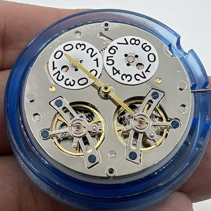Asian Double Balance Wheel watch with Big Date at 12, automatic mechanical movement TL3303.