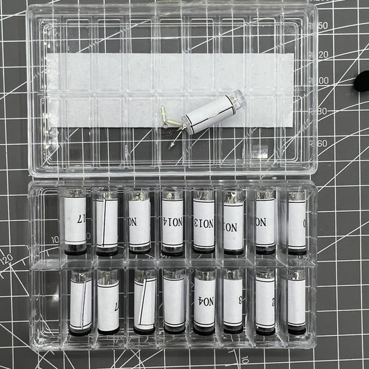 Set of 17 luminous silver watch hands in various sizes by AB-632S for precise timepiece customization