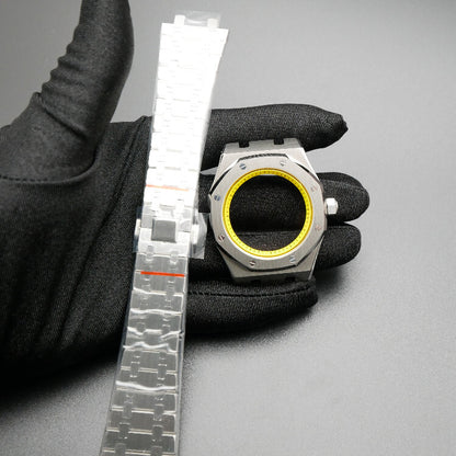 42MM 316L Edelstahl Uhrengehäuse Armband Lünette für NH35/NH36/4R35 Uhrwerk 