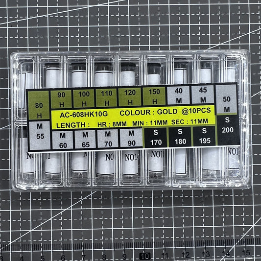 18 Größensortiment Uhrenzeiger Set Goldene Stunden Minuten Sekunden